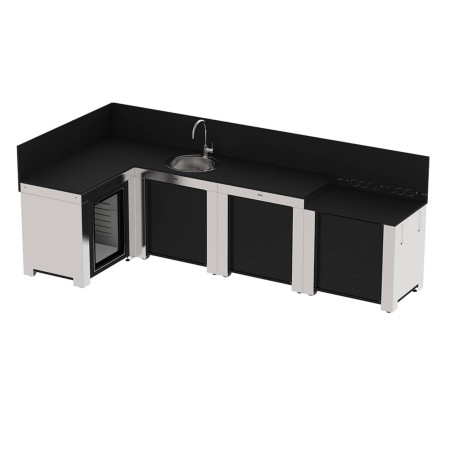CUCINA ENO COMFORT CON ANGOLO INOX E NERO