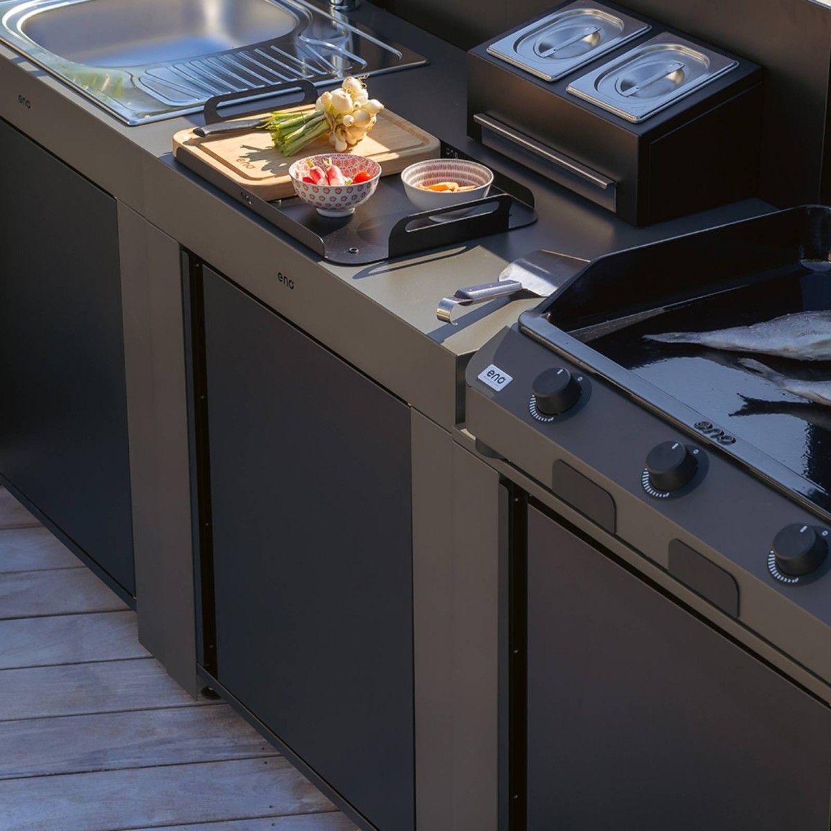 MODULO STANDARD GRIGIO SCURO Eno Piastre in ghisa smaltata | Il Mondo Del Barbecue