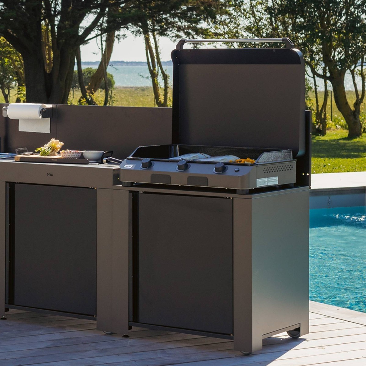 MODULO PLANCHA GRIGIO SCURO Eno Piastre in ghisa smaltata | Il Mondo Del Barbecue