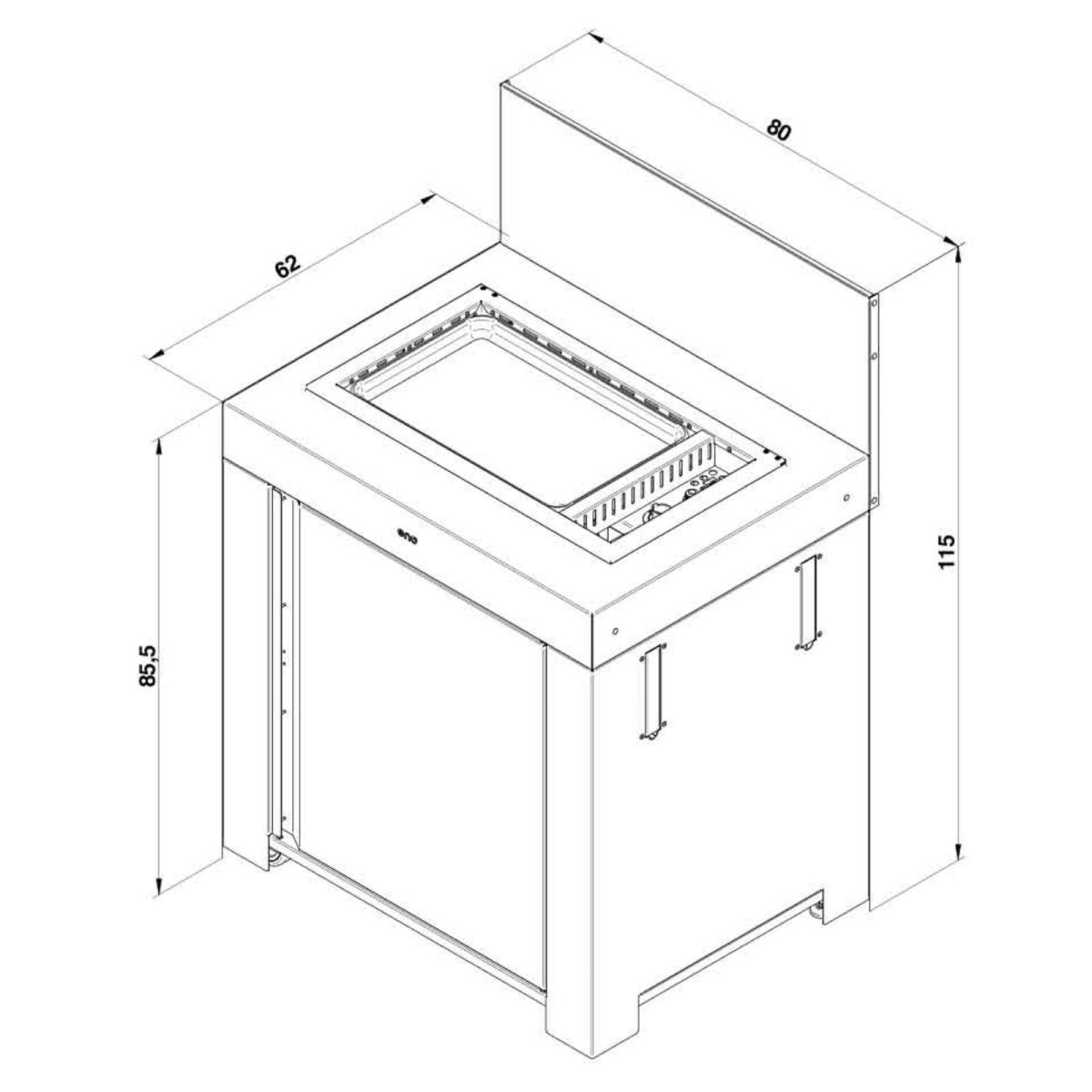 MODULO PER PLANCHA TRIBU GRIGIO SCURO Eno Piastre in ghisa smaltata | Il Mondo Del Barbecue