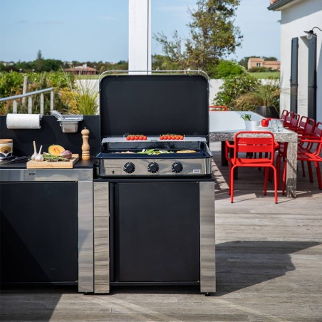 MODULO PLANCHA ACCIAIO INOX E NERO Eno Piastre in ghisa smaltata | Il Mondo Del Barbecue