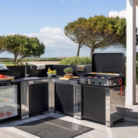 MODULO PLANCHA ACCIAIO INOX E NERO Eno Piastre in ghisa smaltata | Il Mondo Del Barbecue