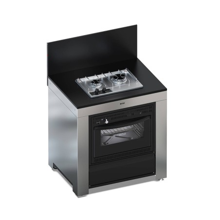 MODULO COMBINATO NERO E INOX Eno Piastre in ghisa smaltata | Il Mondo Del Barbecue