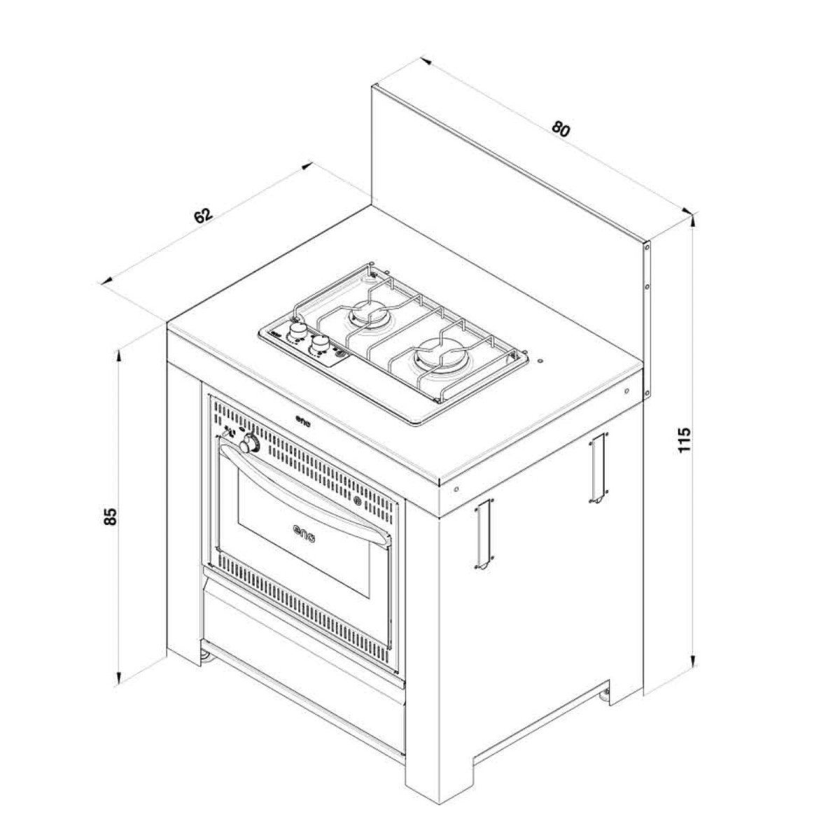 MODULO COMBINATO NERO E INOX Eno Piastre in ghisa smaltata | Il Mondo Del Barbecue