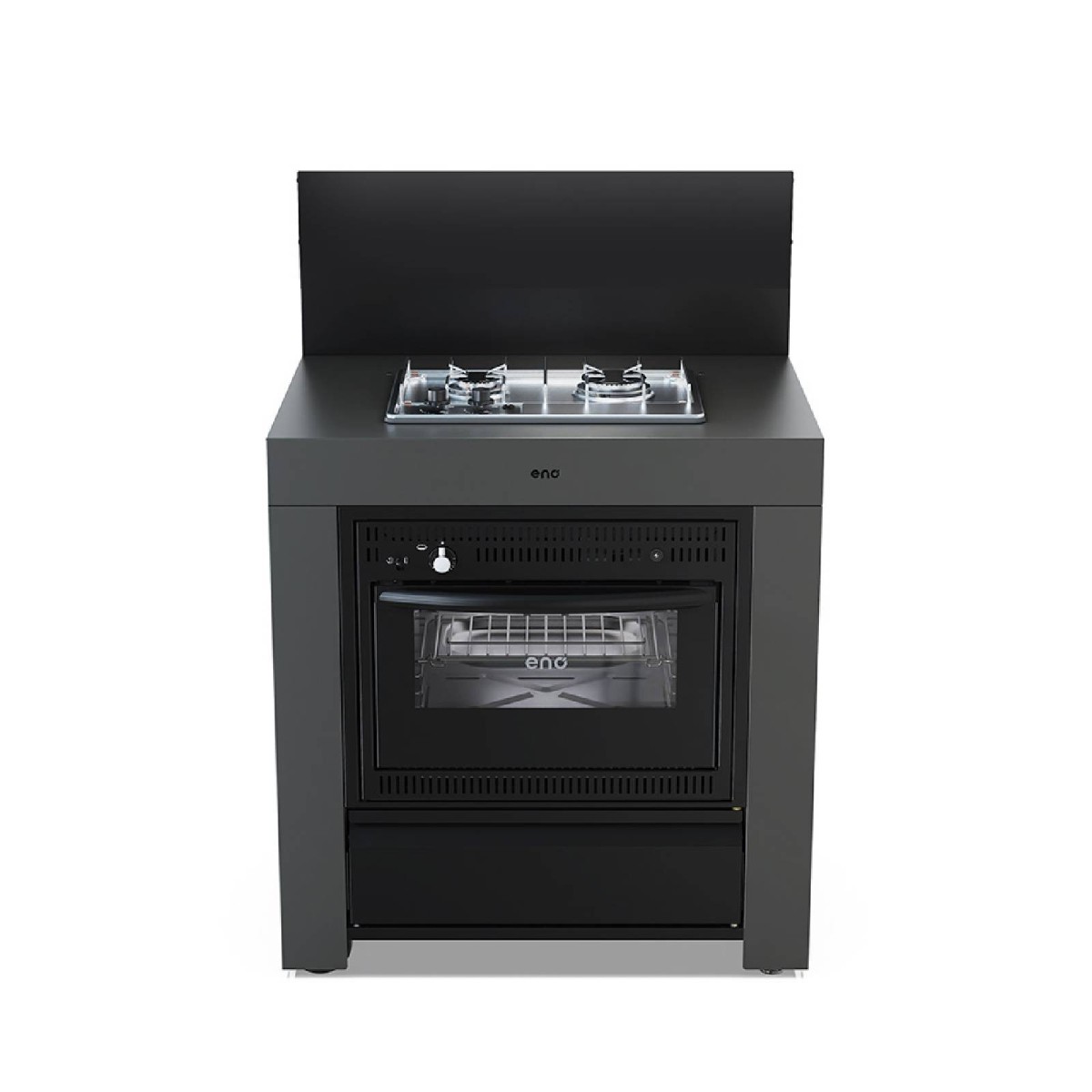 MODULO COMBINATO GRIGIO SCURO Eno Piastre in ghisa smaltata | Il Mondo Del Barbecue