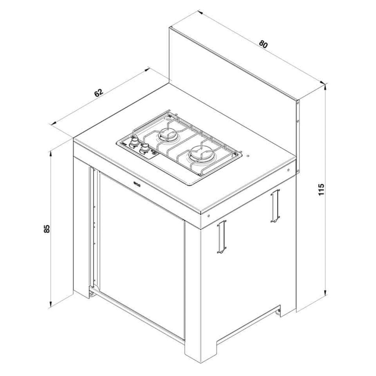 MODULO PER MASTER 2 ACCIAIO INOX E NERO Eno Piastre in ghisa smaltata | Il Mondo Del Barbecue