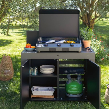 MOBILE FELIX GRIGIO SCURO E NERO Eno Piastre in ghisa smaltata | Il Mondo Del Barbecue