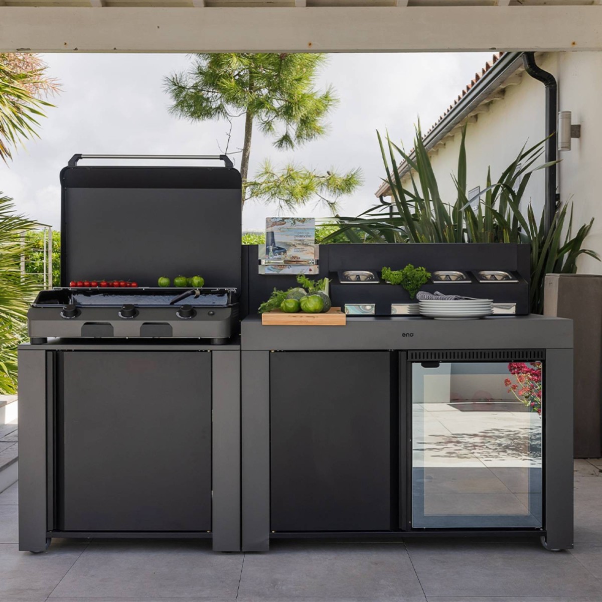 MOBILE FELIX GRIGIO SCURO E NERO Eno Piastre in ghisa smaltata | Il Mondo Del Barbecue