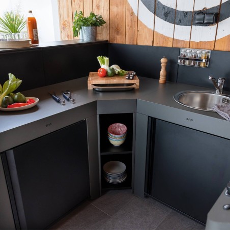 MODULO ANGOLARE GRIGIO SCURO Eno Piastre in ghisa smaltata | Il Mondo Del Barbecue