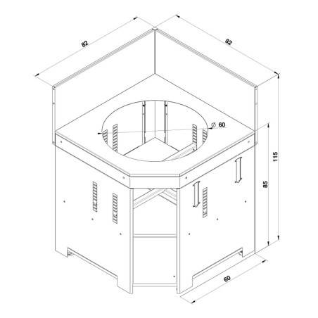 MODULO ANGOLARE KAMADO M & L NERO E INOX ENO | Il Mondo Del Barbecue