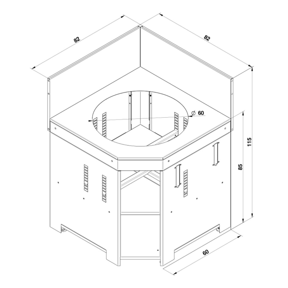 MODULO ANGOLARE KAMADO M & L NERO E INOX ENO | Il Mondo Del Barbecue