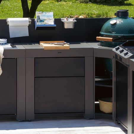 MODULO A DUE CASSETTI GRIGIO SCURO Eno Piastre in ghisa smaltata | Il Mondo Del Barbecue