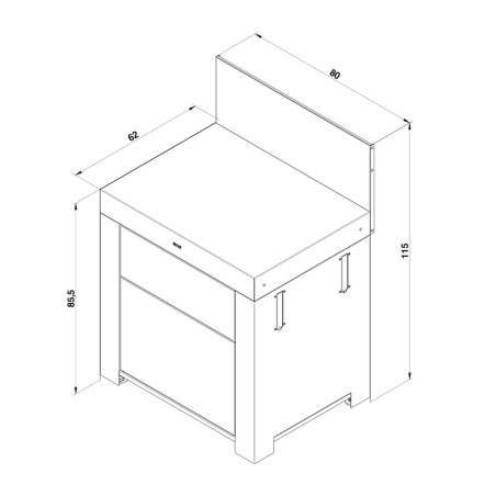 MODULO A DUE CASSETTI GRIGIO SCURO Eno Piastre in ghisa smaltata | Il Mondo Del Barbecue