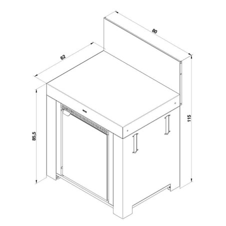 MODULO FRIGO 75L GRIGIO SCURO Eno Piastre in ghisa smaltata | Il Mondo Del Barbecue