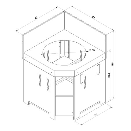 MODULO ANGOLARE KAMADO M & L GRIGIO SCURO ENO | Il Mondo Del Barbecue
