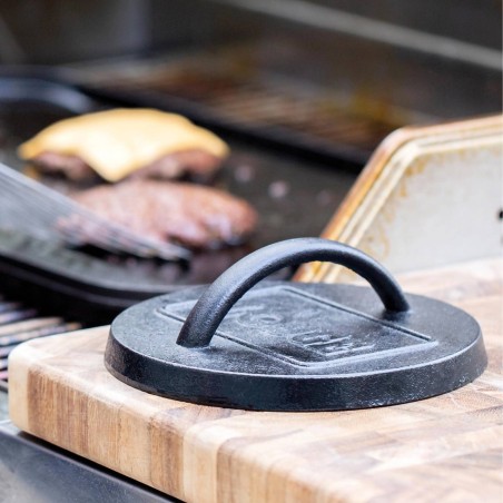 PRESSA PER HAMBURGER IN GHISA LODGE Ø 15,8 CM | SMASH BURGER | Il Mondo Del Barbecue