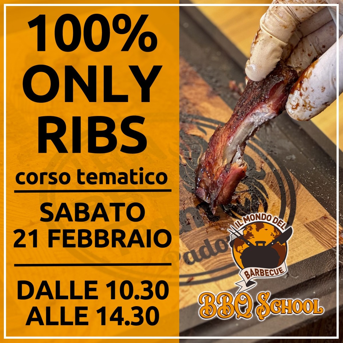 CORSO BBQ TEMATICO - 100% ONLY RIBS - SABATO 21 FEBBRAIO | Il Mondo Del Barbecue