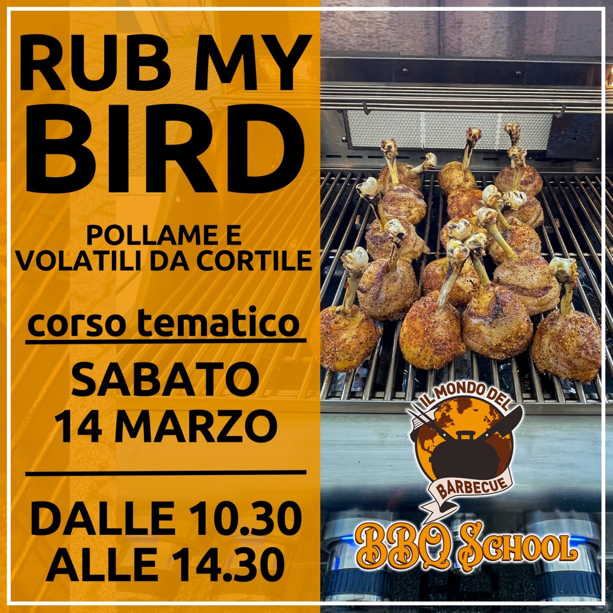 CORSO BBQ TEMATICO AVANZATO - RUB MY BIRD - SABATO 14 MARZO | Il Mondo Del Barbecue
