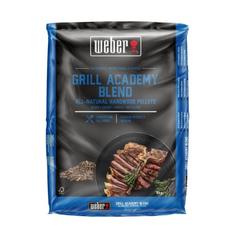 PELLET DI LEGNO FSC GRILL ACCADEMY BLEND 8KG WEBER Accessori | Il Mondo Del Barbecue