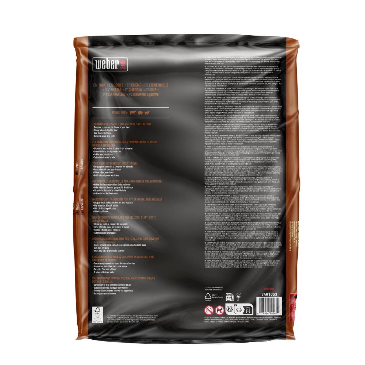 PELLET DI LEGNO FSC QUERCIA 8KG WEBER Accessori | Il Mondo Del Barbecue