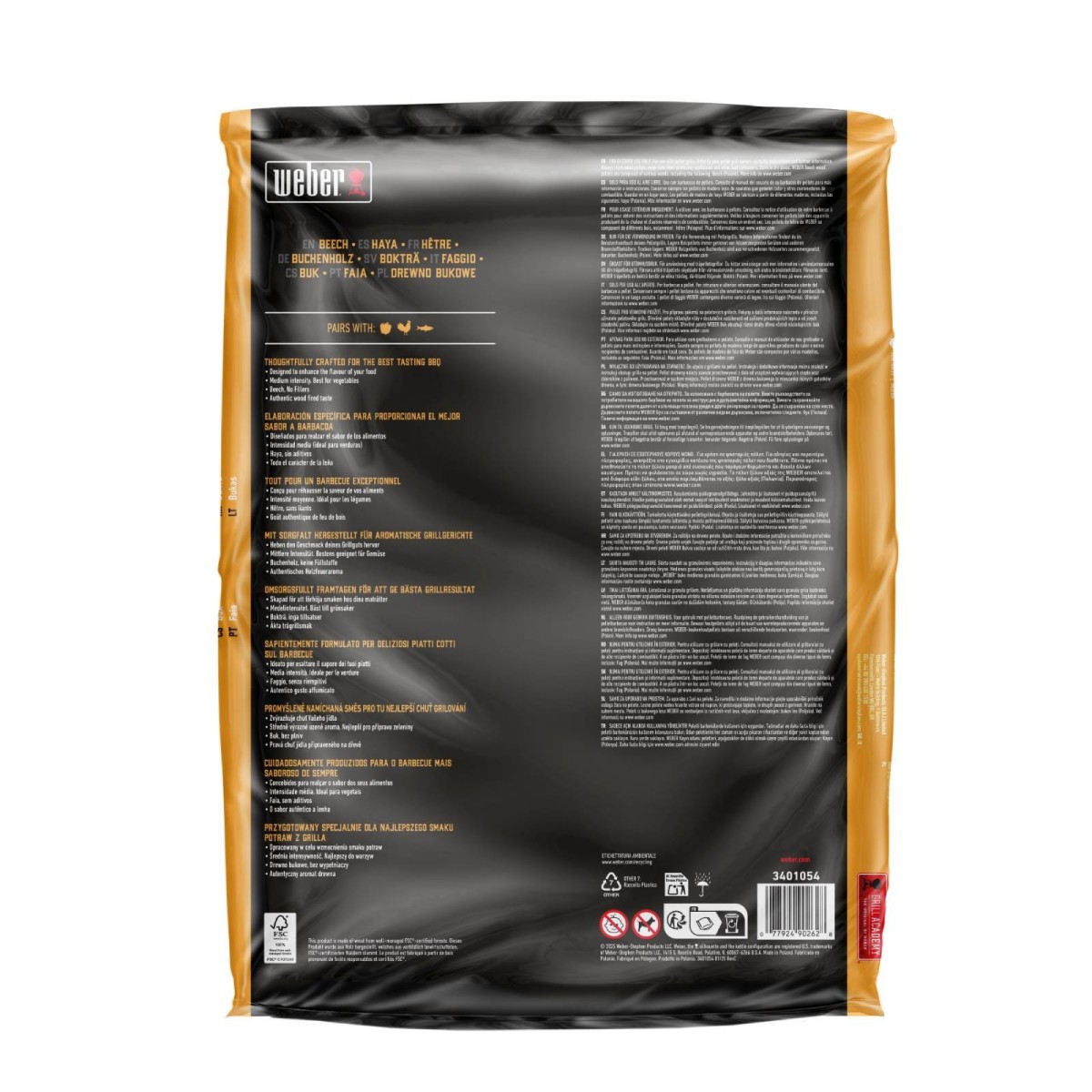 PELLET DI LEGNO FSC FAGGIO 8KG WEBER Accessori | Il Mondo Del Barbecue