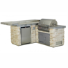 CUCINA DA ESTERNO BULL JUNIOR GOURMET-Q OUTDOOR KITCHEN ISLAND IN STUCCO