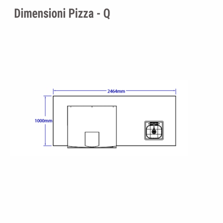 CUCINA DA ESTERNO BULL PIZZA-Q OUTDOOR KITCHEN ISLAND IN STUCCO