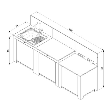 CUCINA ENO CLASSIC 3 MODULI SALVIA