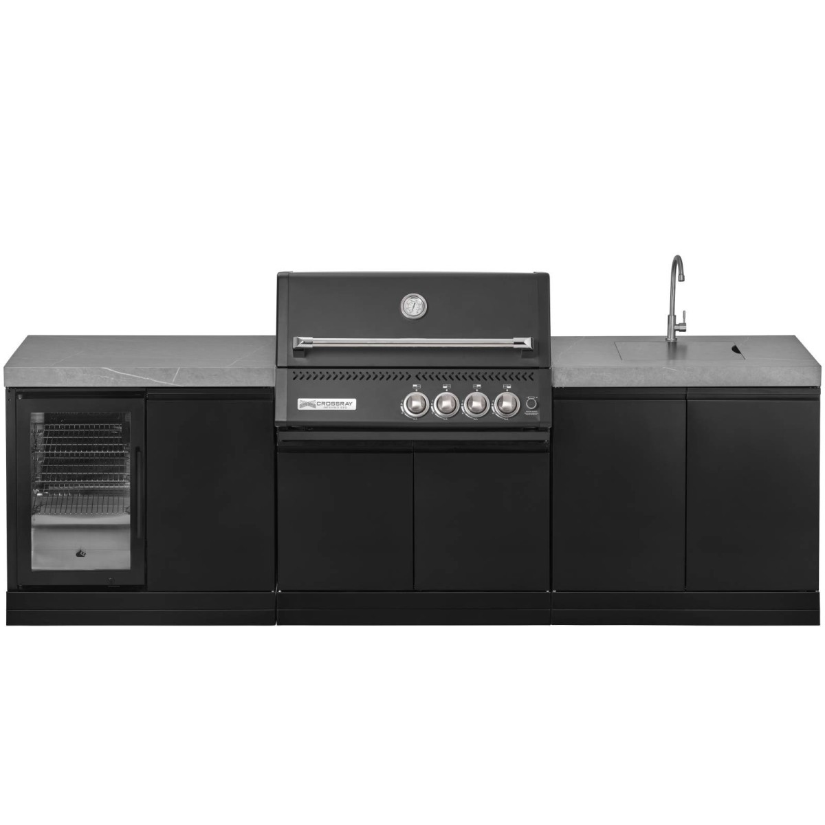 CUCINA DA ESTERNO GRANDPRO CROSSRAY BLACK 272 CON LAVELLO E FRIGORIFERO