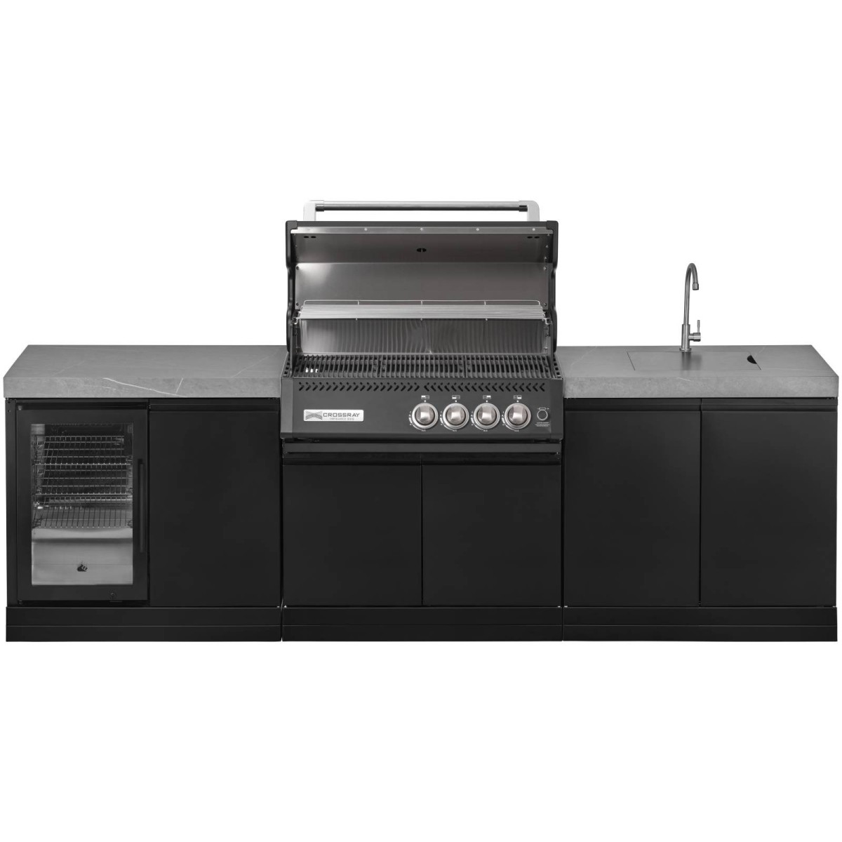 CUCINA DA ESTERNO GRANDPRO CROSSRAY BLACK 272 CON LAVELLO E FRIGORIFERO