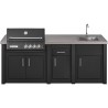 CUCINA DA ESTERNO GRANDPRO ALUKITCHEN CON BBQ CROSSRAY BLACK SERVIZIO E LAVELLO