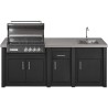 CUCINA DA ESTERNO GRANDPRO ALUKITCHEN CON BBQ CROSSRAY BLACK SERVIZIO E LAVELLO