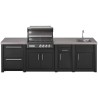 CUCINA DA ESTERNO GRANDPRO ALUKITCHEN CON FRIGO BBQ CROSSRAY BLACK SERVIZIO E LAVELLO