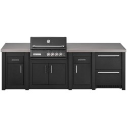 CUCINA DA ESTERNO GRANDPRO ALUKITCHEN CON BBQ CROSSRAY BLACK SERVIZI E FRIGORIFERO