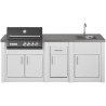 CUCINA DA ESTERNO GRANDPRO ALUKITCHEN BIANCA CON BBQ CROSSRAY BLACK E LAVELLO
