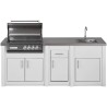 CUCINA DA ESTERNO GRANDPRO ALUKITCHEN BIANCA CON BBQ CROSSRAY BLACK E LAVELLO