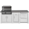 CUCINA DA ESTERNO GRANDPRO ALUKITCHEN BIANCA CON BBQ CROSSRAY BLACK E FRIGORIFERO