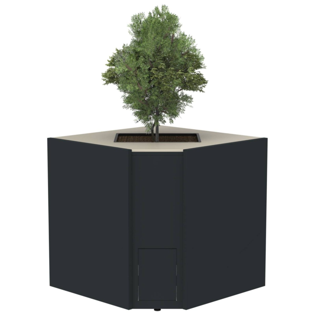 MODULO ANGOLARE PER PIANTA ORNAMENTALE BRABURA CT 90 ANTRACITE | Il Mondo del Barbecue