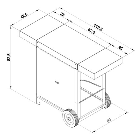 CARRELLO OSCAR INOX Eno Piastre in ghisa smaltata | Il Mondo Del Barbecue