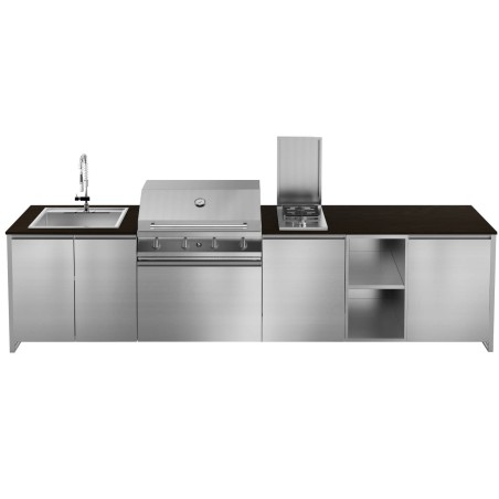 CUCINA DA ESTERNO STEEL GEA MARMOLADA T35 H80 SS-AL| Il Mondo del Barbecue