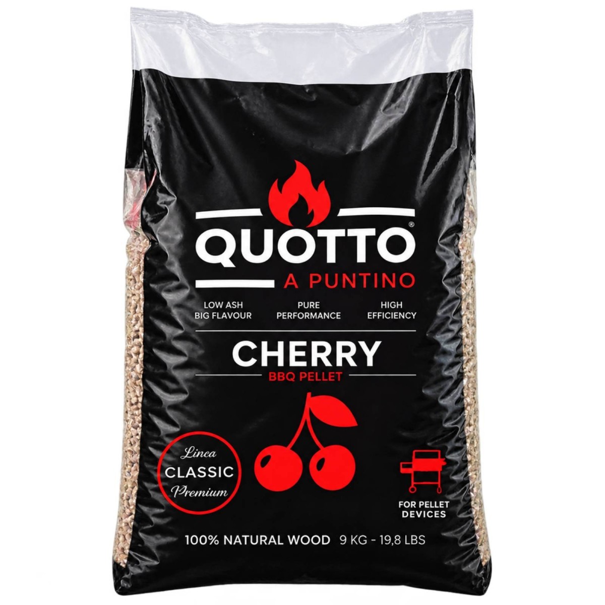 PELLET DI LEGNO CILIEGIO 9KG FSC HALAL Quotto a puntino Accessori | Il Mondo Del Barbecue