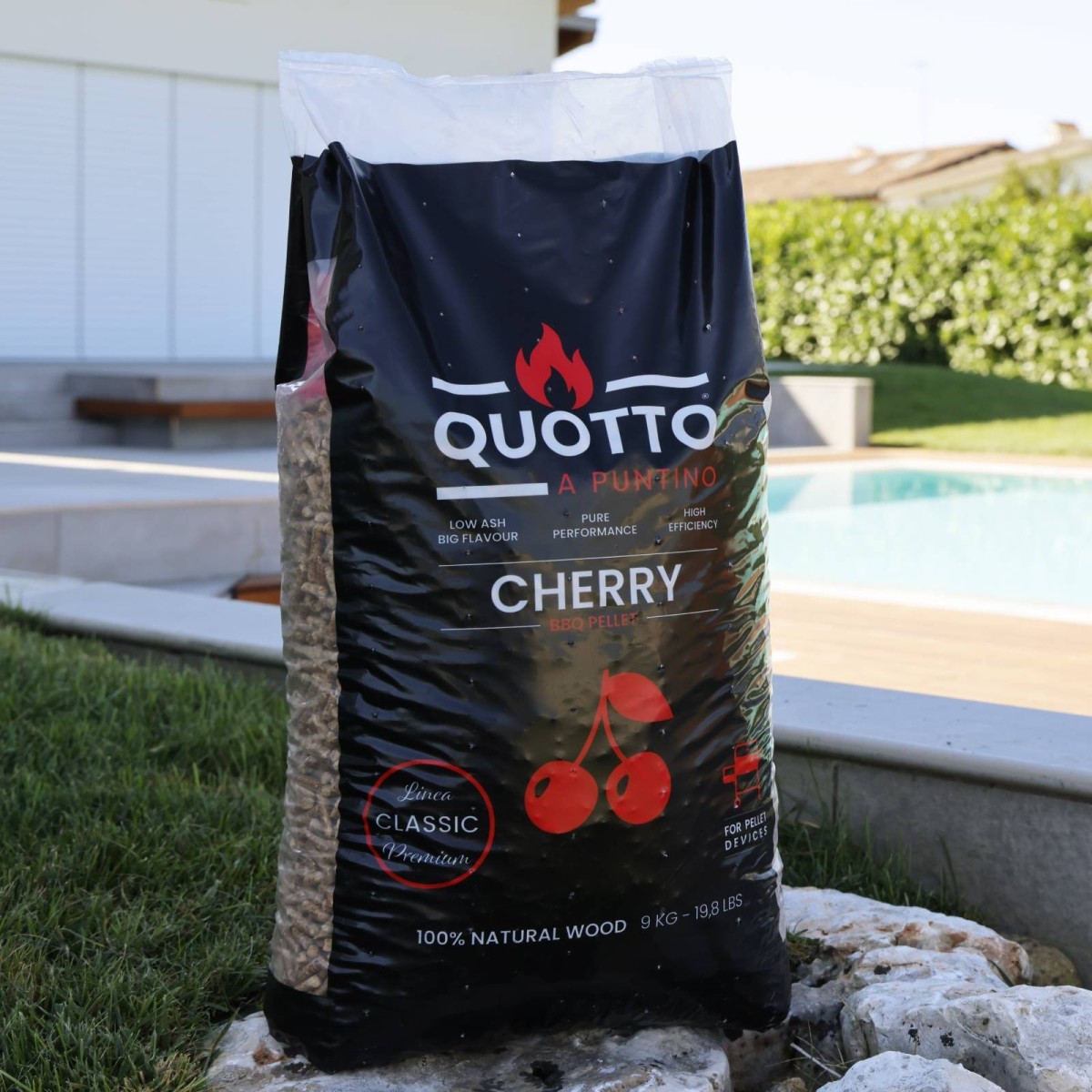 PELLET DI LEGNO CILIEGIO 9KG FSC HALAL Quotto a puntino Accessori | Il Mondo Del Barbecue