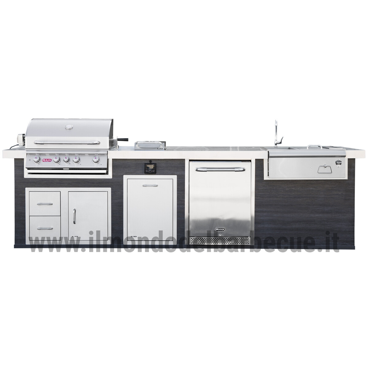 CUCINA DA ESTERNO BULL OUTDOOR KITCHEN ISLAND IN STUCCO - 3 METRI CUCINA DA ESTERNO BULL OUTDOOR KITCHEN ISLAND IN STUCCO - 3 METRI