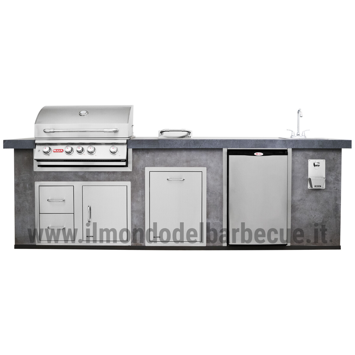 CUCINA DA ESTERNO BULL OUTDOOR KITCHEN ISLAND IN STUCCO - 3 METRI CUCINA DA ESTERNO BULL OUTDOOR KITCHEN ISLAND IN STUCCO - 3 METRI