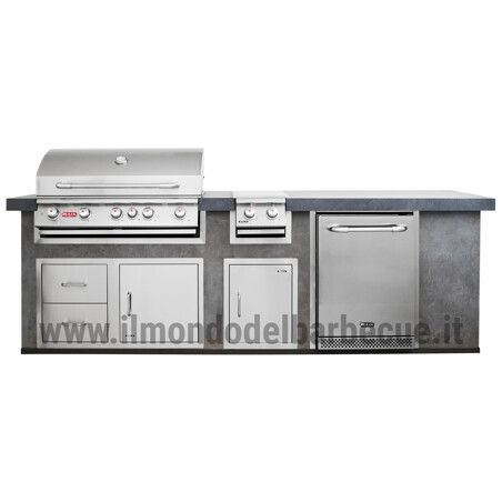 CUCINA DA ESTERNO BULL OUTDOOR KITCHEN ISLAND IN STUCCO - 3 METRI