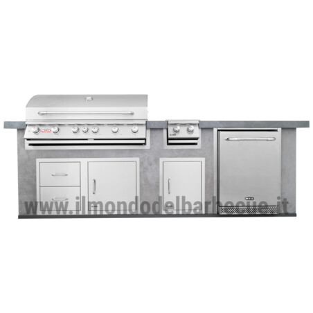 CUCINA DA ESTERNO BULL OUTDOOR KITCHEN ISLAND IN STUCCO - 3 METRI