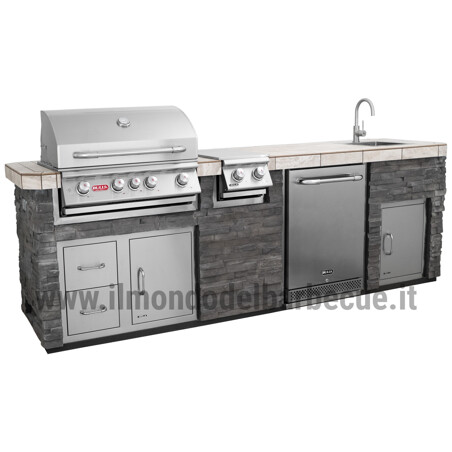 CUCINA DA ESTERNO BULL OUTDOOR KITCHEN ISLAND IN STUCCO - 3 METRI