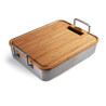 TEGLIA INOX CON TAGLIERE IN BAMBOO