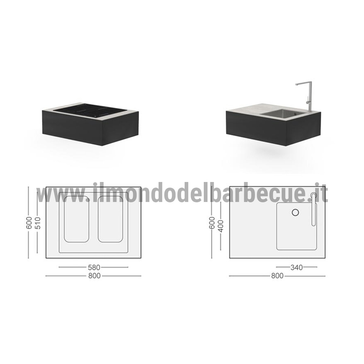 CUCINA DA ESTERNO TALENTI TIKAL A 2 MODULI - SET 2