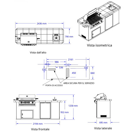 CUCINA DA ESTERNO BULL OUTDOOR KITCHEN ISLAND IN STUCCO